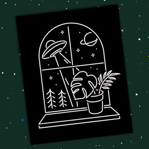 UFO Monstera  canvas patch